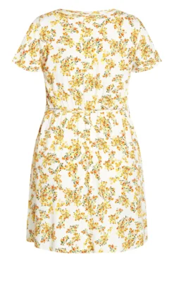 City Chic Cream Sorrento Floral Dress -Bold Fit Store 213374CITRUSIVORYSORRENT 5