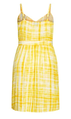 City Chic Yellow Check Midi Sundress -Bold Fit Store 213409POSITANOCHECK 5