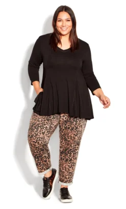 Avenue Brown Jenny Print Full Length Trouser