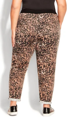 Avenue Brown Jenny Print Full Length Trouser -Bold Fit Store 213425ANIMAL 114