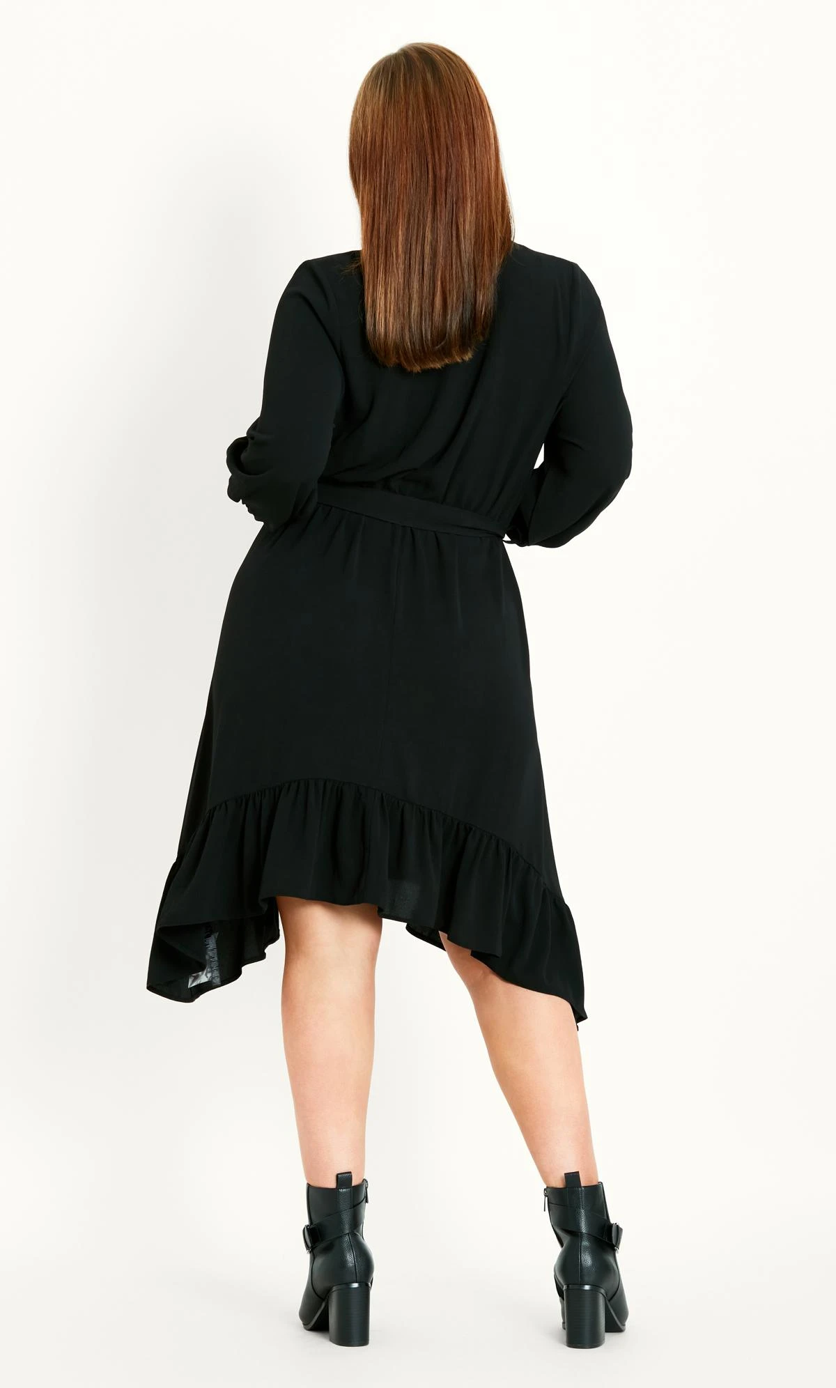 Evans Black Ruffle Shirt Dress 2 Evans Black Ruffle Shirt Dress - Image 2