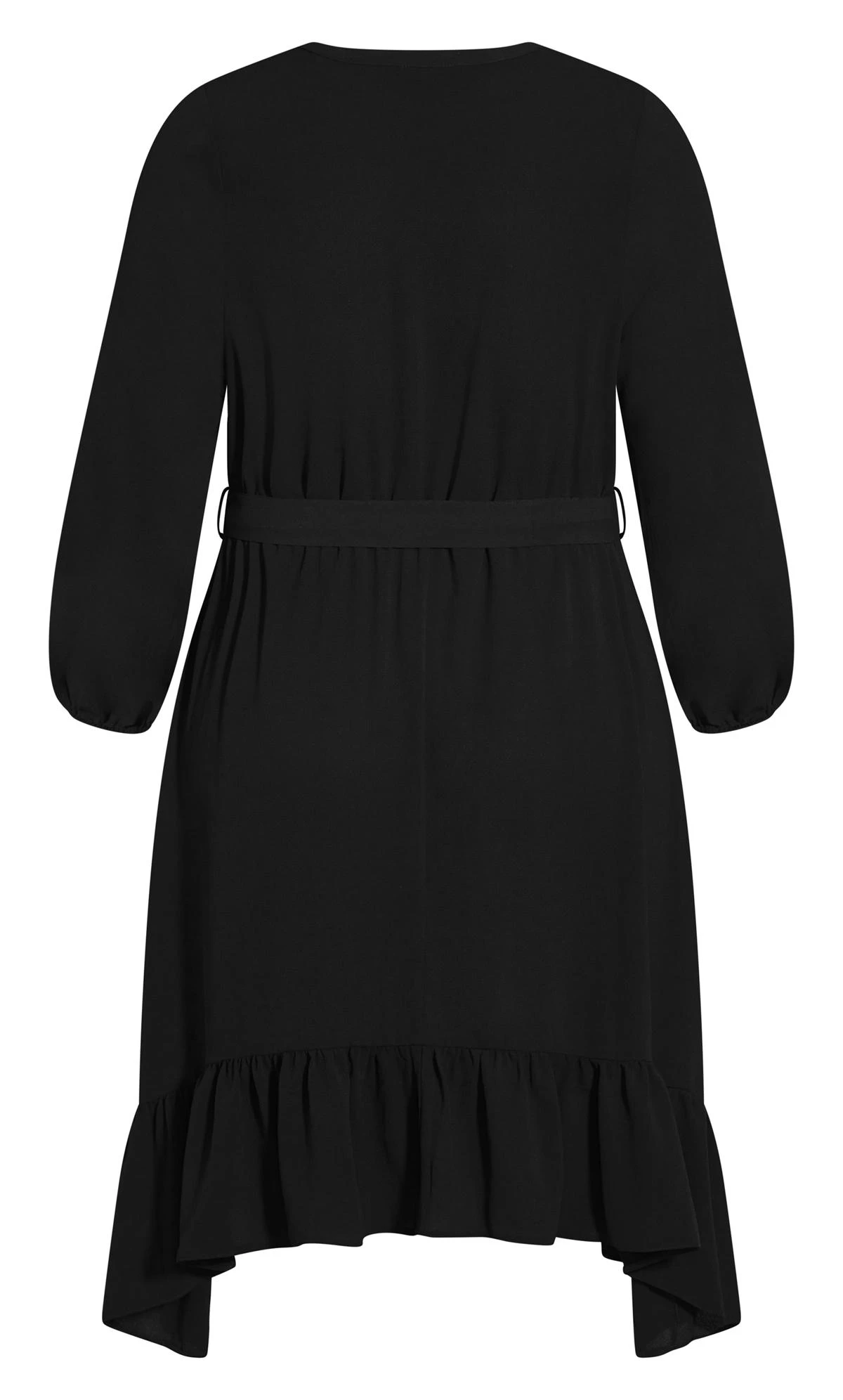Evans Black Ruffle Shirt Dress 4 Evans Black Ruffle Shirt Dress - Image 4