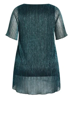 Evans Green Plisse Top -Bold Fit Store 213658TEAL 6