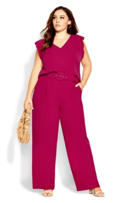 City Chic Pink V-Neck Blouse