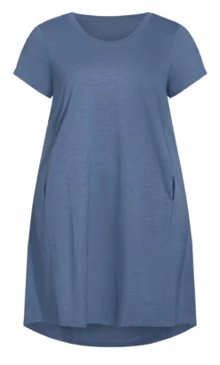 Avenue Zim & Zoe Blue Pocket Detail T-Shirt Dress -Bold Fit Store 214133STEEL 3