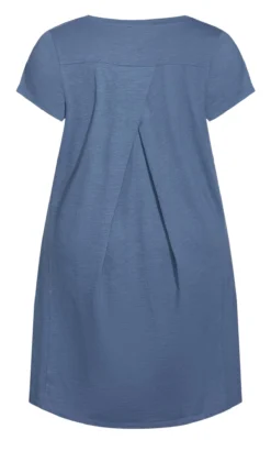 Avenue Zim & Zoe Blue Pocket Detail T-Shirt Dress -Bold Fit Store 214133STEEL 4