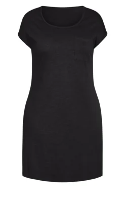 Avenue Zim & Zoe Black Pocket Detail T-Shirt Dress -Bold Fit Store 214139BLACK 4