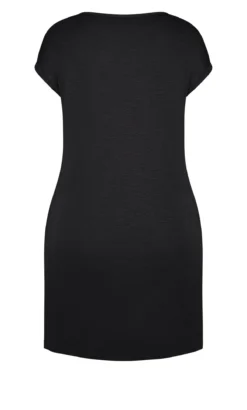 Avenue Zim & Zoe Black Pocket Detail T-Shirt Dress -Bold Fit Store 214139BLACK 5
