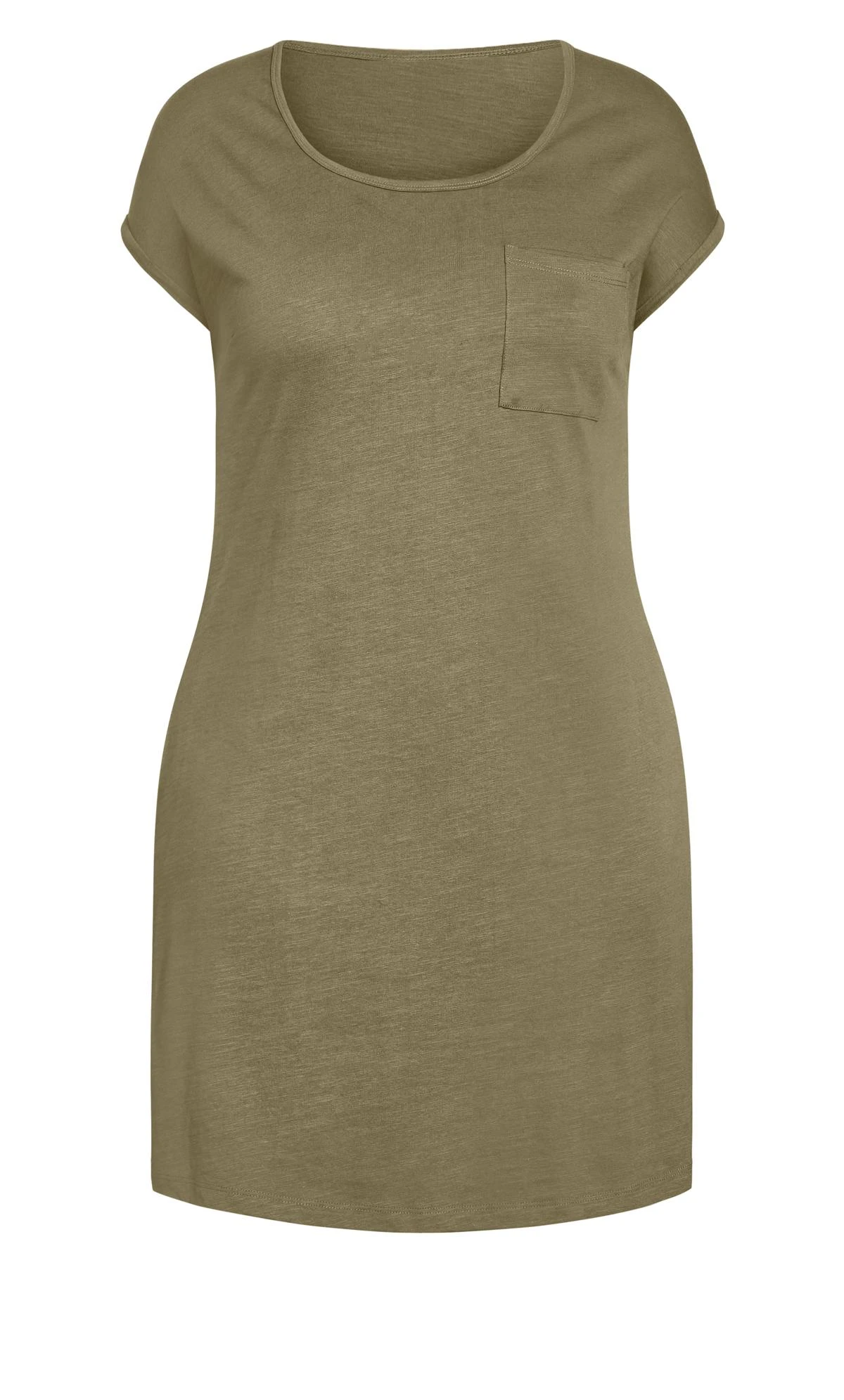 Avenue Zim & Zoe Natural Olive Green Pocket Detail T-Shirt Dress 4 Avenue Zim & Zoe Natural Olive Green Pocket Detail T-Shirt Dress - Image 4