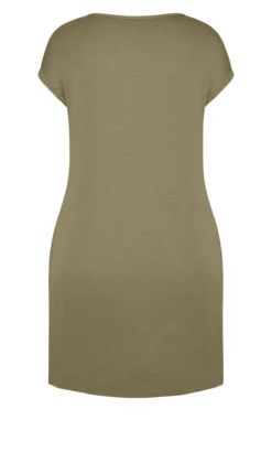 Avenue Zim & Zoe Natural Olive Green Pocket Detail T-Shirt Dress 9 Avenue Zim & Zoe Natural Olive Green Pocket Detail T-Shirt Dress -Bold Fit Store 214139OLIVE 5