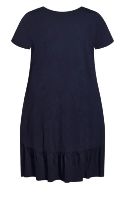 City Chic Navy Blue Ruffle Hem Dress -Bold Fit Store 214142NAVY 4