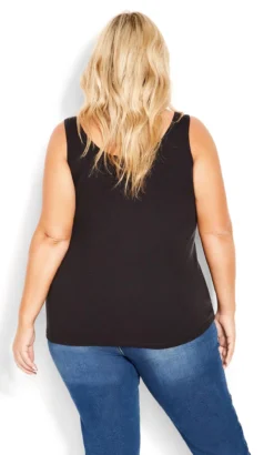 Avenue Black Plain Essential Tank 8 Avenue Black Plain Essential Tank -Bold Fit Store 214180BLACK 3