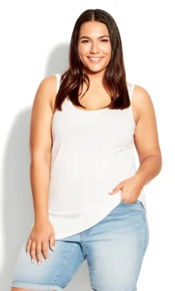 Avenue White Essential Vest Top