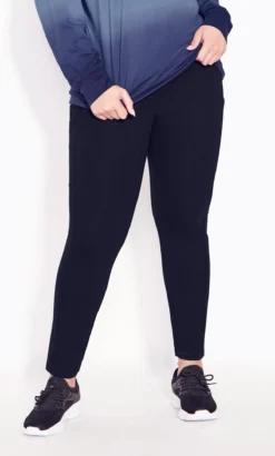 Avenue Zim & Zoe Black Side Pocket Full Length Legging -Bold Fit Store 214207BLACK 3