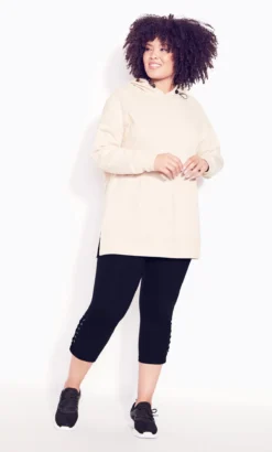 Avenue Zim & Zoe Black Eyelet Detail Legging