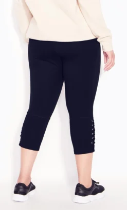 Avenue Zim & Zoe Black Eyelet Detail Legging -Bold Fit Store 214209BLACK 4
