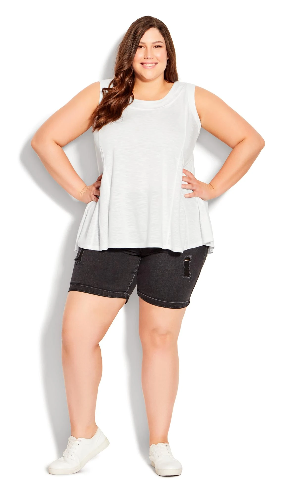 Avenue White Essential Swing Vest Top 2 Avenue White Essential Swing Vest Top - Image 2