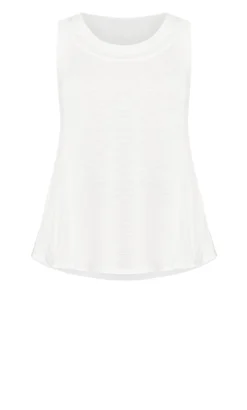 Avenue White Essential Swing Vest Top 10 Avenue White Essential Swing Vest Top -Bold Fit Store 214220WHITE 5