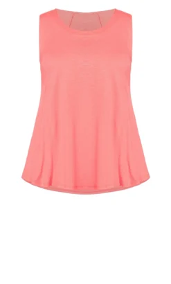 Avenue Coral Orange Swing Vest Top -Bold Fit Store 214224CORALPARADISE 5