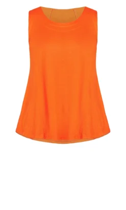 Avenue Orange Fit N Flare Tank -Bold Fit Store 214224ORANGE 5