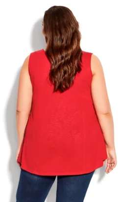 Avenue Red Vest Top 8 Avenue Red Vest Top -Bold Fit Store 214224SALSARED 3