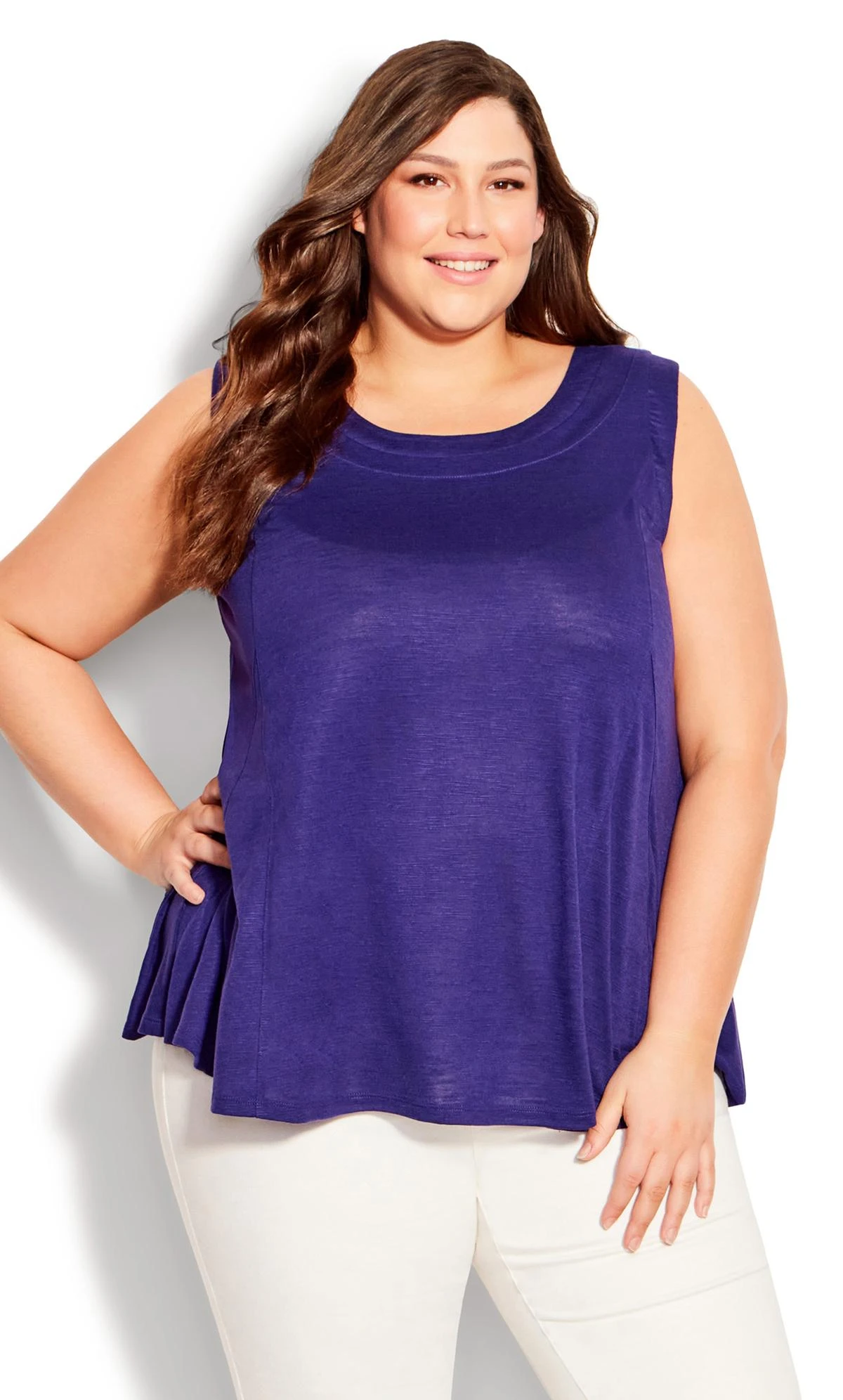 Avenue Purple Fit N Flare Tank 1 Avenue Purple Fit N Flare Tank