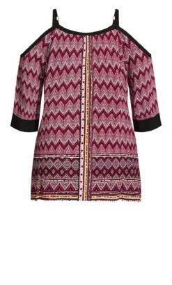 Avenue Black & Red Tribal Cold Shoulder Vest Top 11 Avenue Black & Red Tribal Cold Shoulder Vest Top -Bold Fit Store 214256WATERMELONRIPPLE 6