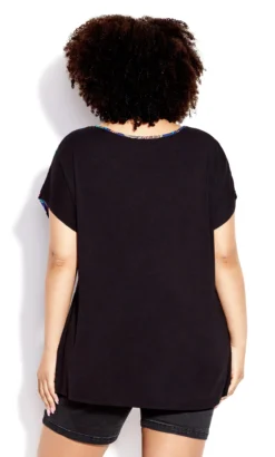 Avenue Blue Mixed Media Print Top -Bold Fit Store 214277JACQUI 3