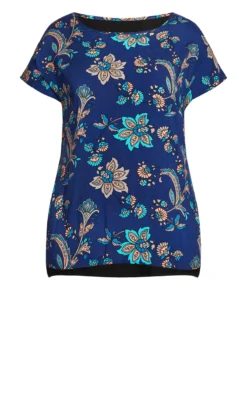 Avenue Blue Mixed Media Print Top -Bold Fit Store 214277JACQUI 5