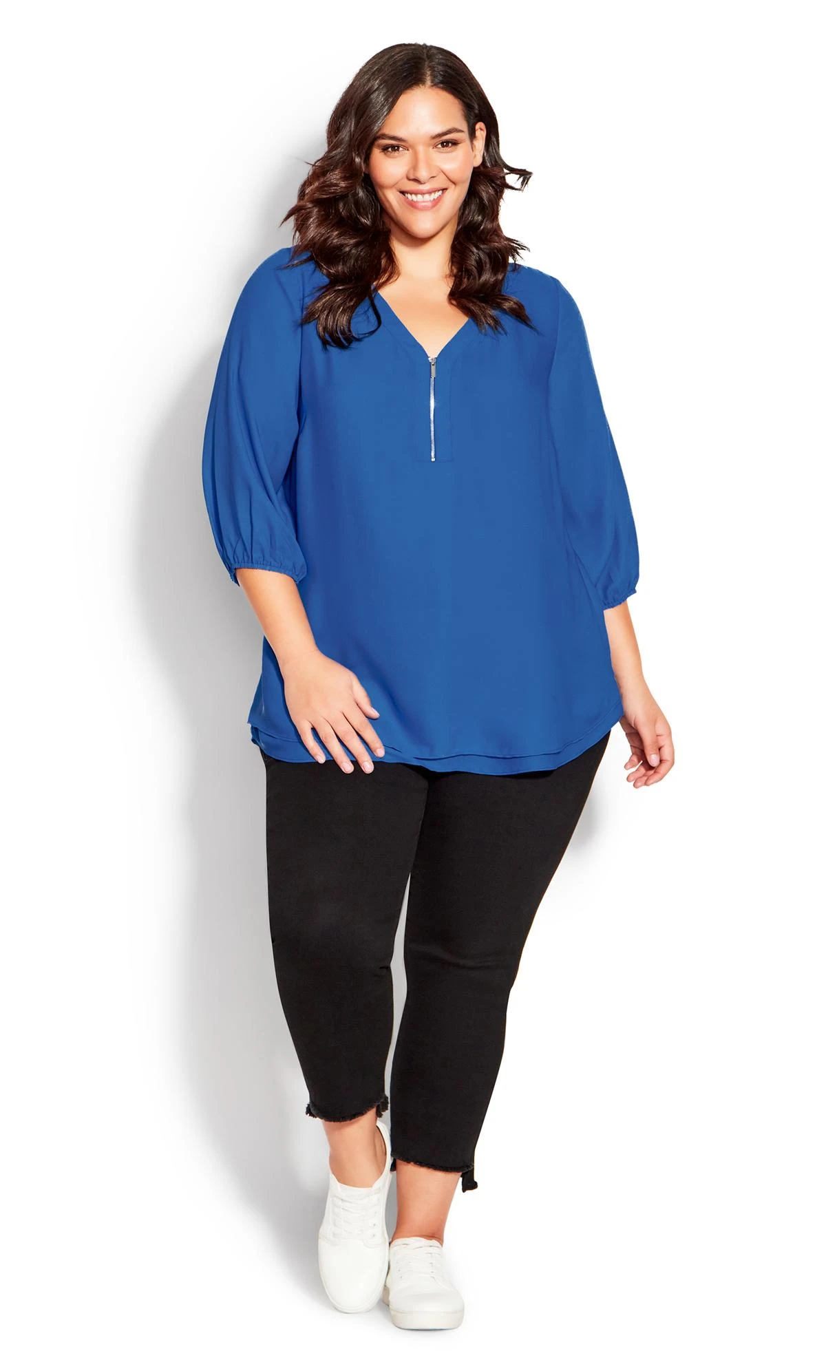 Avenue Blue Meila Zip Plain Top 1 Avenue Blue Meila Zip Plain Top
