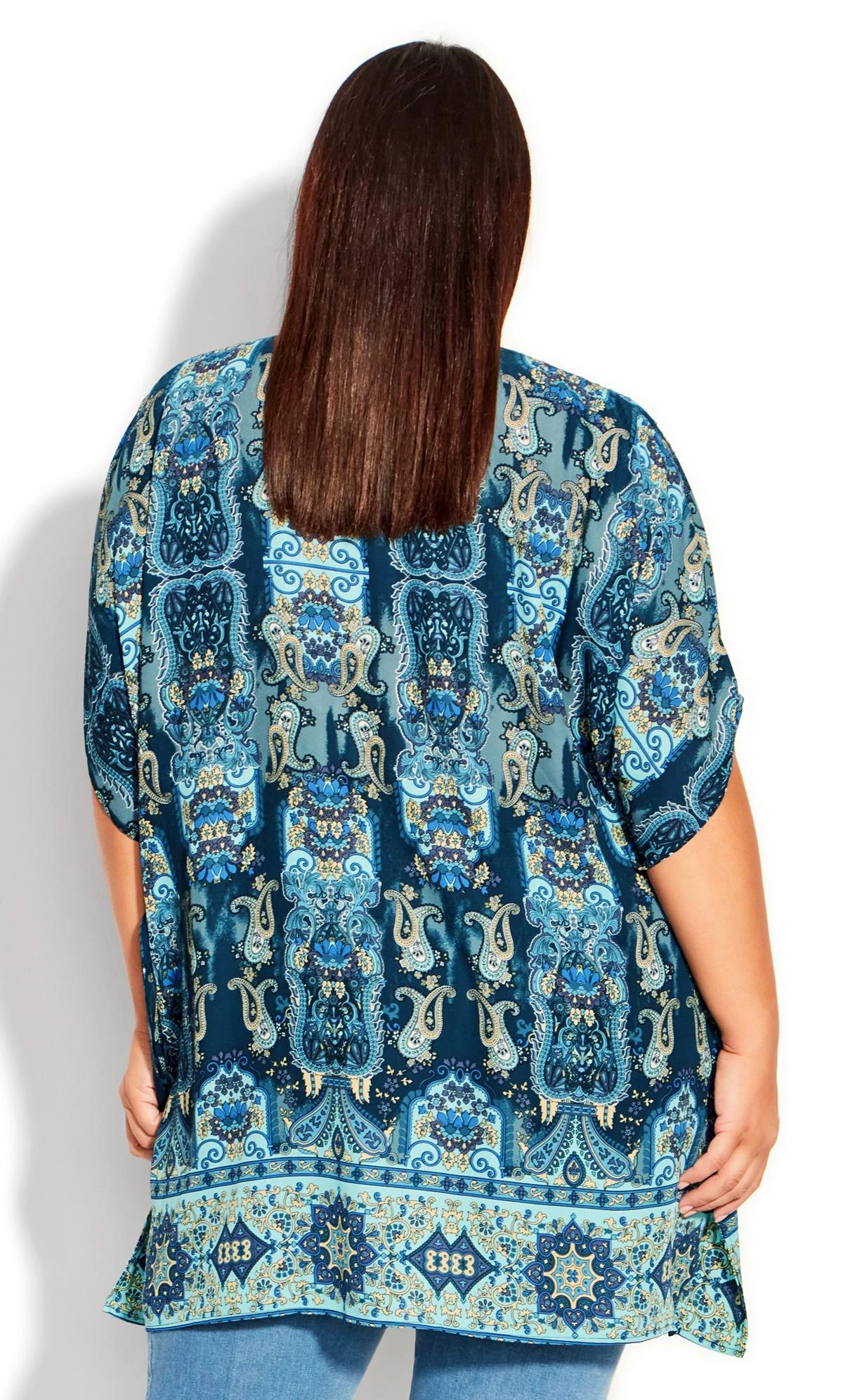 Avenue Navy Tie Detail Poncho 2 Avenue Navy Tie Detail Poncho - Image 2