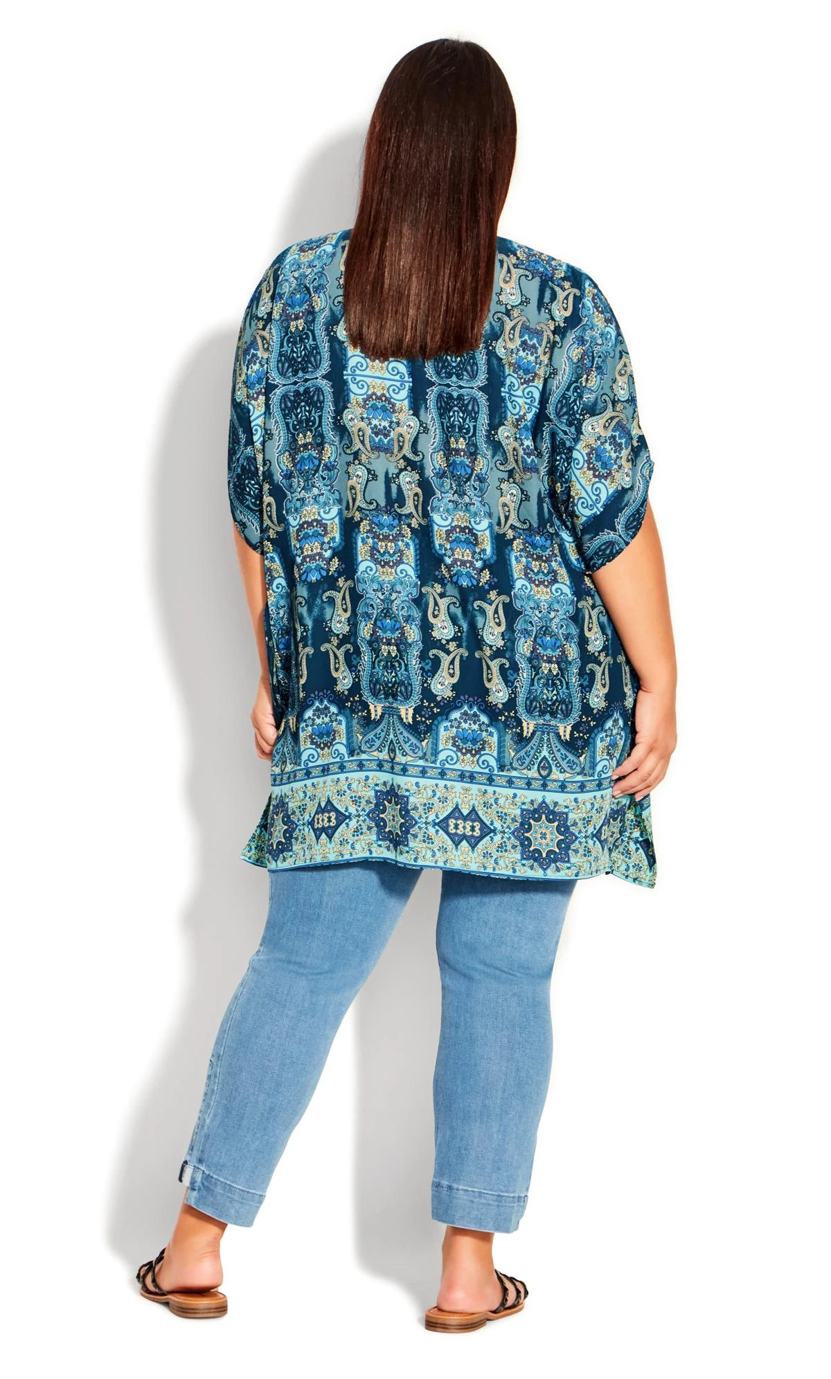 Avenue Navy Tie Detail Poncho 4 Avenue Navy Tie Detail Poncho - Image 4