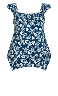 Avenue Navy Floral Hanky Hem Top 11 Avenue Navy Floral Hanky Hem Top -Bold Fit Store 214353FREESIAFLORAL 6