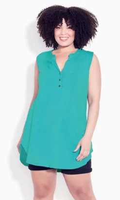 Avenue Blue Smock Henley Tunic