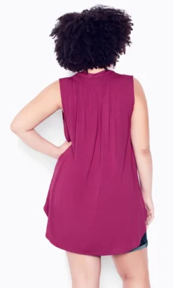 Avenue Purple Button Vest Top -Bold Fit Store 214354VIVIDVIOLA 3