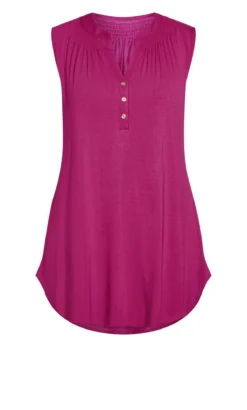 Avenue Purple Button Vest Top -Bold Fit Store 214354VIVIDVIOLA 5