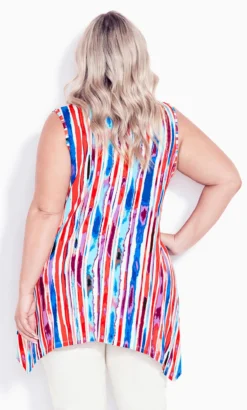 Avenue Pink V Neck Swing Print Tank -Bold Fit Store 214357MOSAIC 3