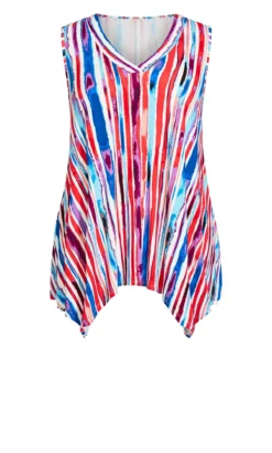 Avenue Pink V Neck Swing Print Tank -Bold Fit Store 214357MOSAIC 5