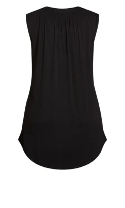 Avenue Black Half Placket Vest Top -Bold Fit Store 214392BLACK 6