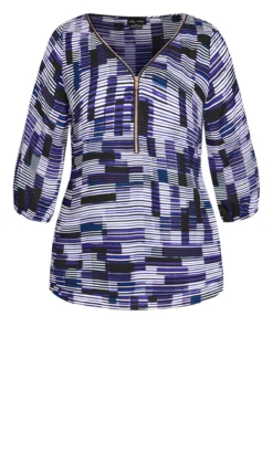 City Chic Purple Sexy Fling Print Top -Bold Fit Store 214420HYPNOTIZEPRT 5