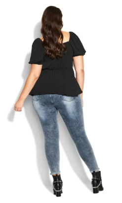 City Chic Black Quirky Top -Bold Fit Store 214426BLACK 4