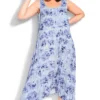 Evans Blue Tie Dye Print Dress