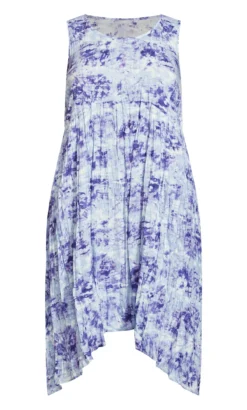 Evans Blue Tie Dye Print Dress -Bold Fit Store 214473BLUETIEDYE 3
