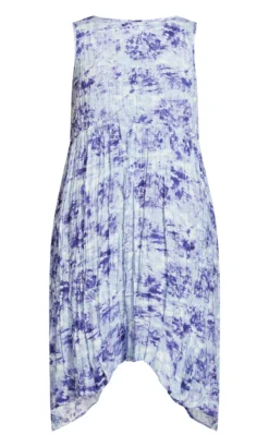 Evans Blue Tie Dye Print Dress -Bold Fit Store 214473BLUETIEDYE 4