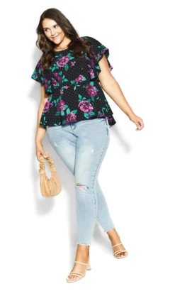 City Chic Black Emma Top