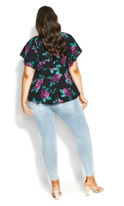 City Chic Black Emma Top -Bold Fit Store 214654FRENCHFLORALSPOT 4