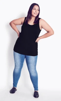 City Chic Arna York Black Bamboo Essential Cami