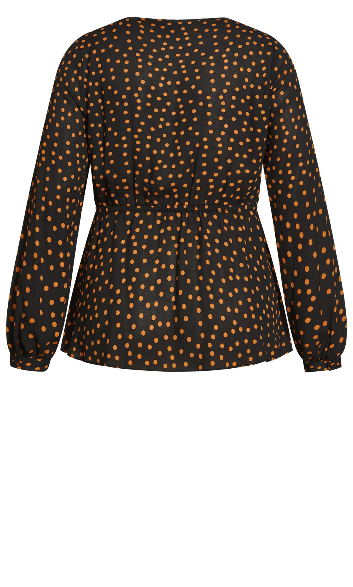 City Chic Black & Brown Polka Dot Wrap Peplum Top 6 City Chic Black & Brown Polka Dot Wrap Peplum Top - Image 6
