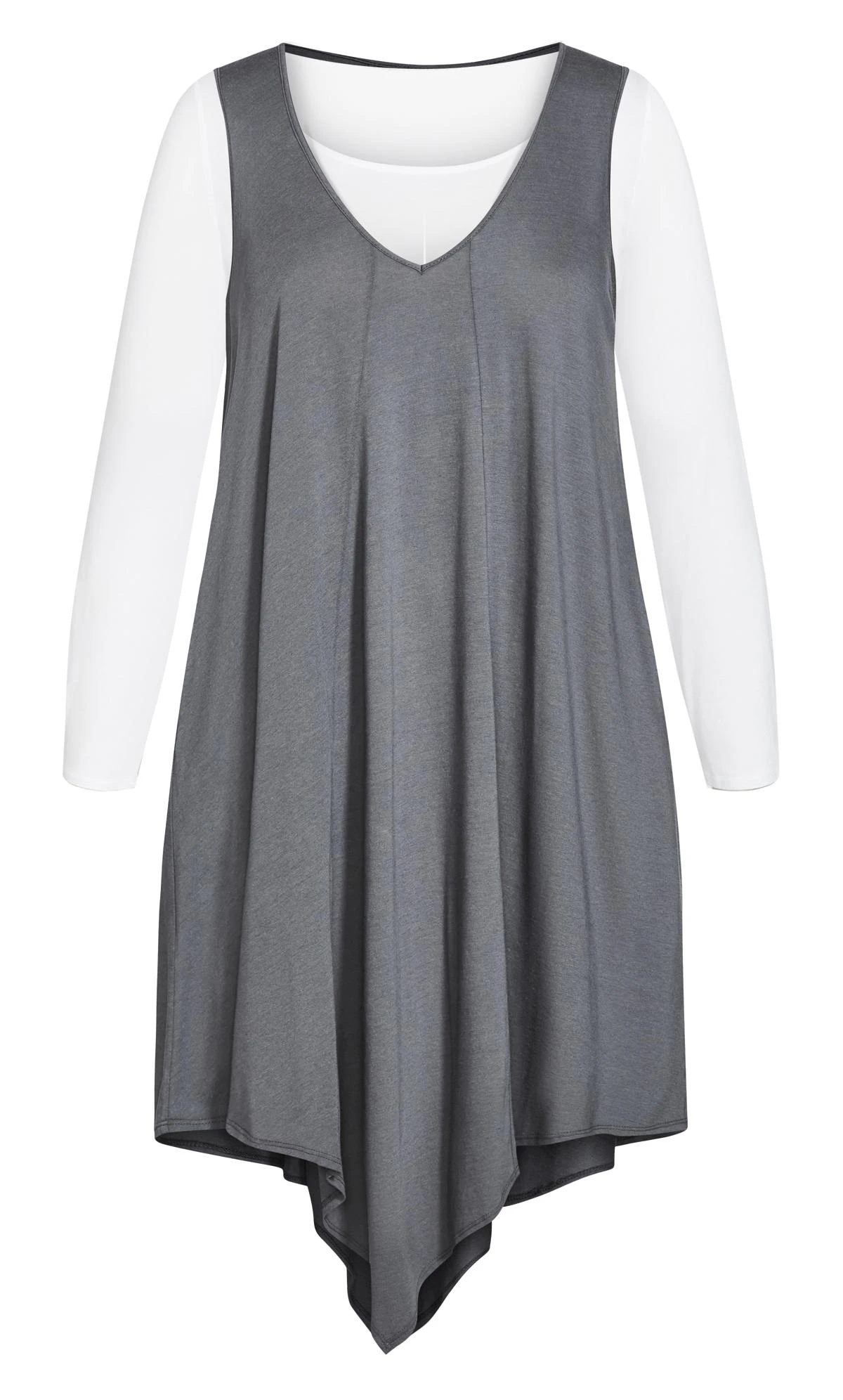 Avenue Isolde Roth Grey Plain Double Layer Dress 4 Avenue Isolde Roth Grey Plain Double Layer Dress - Image 4