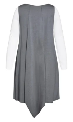 Avenue Isolde Roth Grey Plain Double Layer Dress 13 Avenue Isolde Roth Grey Plain Double Layer Dress -Bold Fit Store 214854GREYSLATE 5